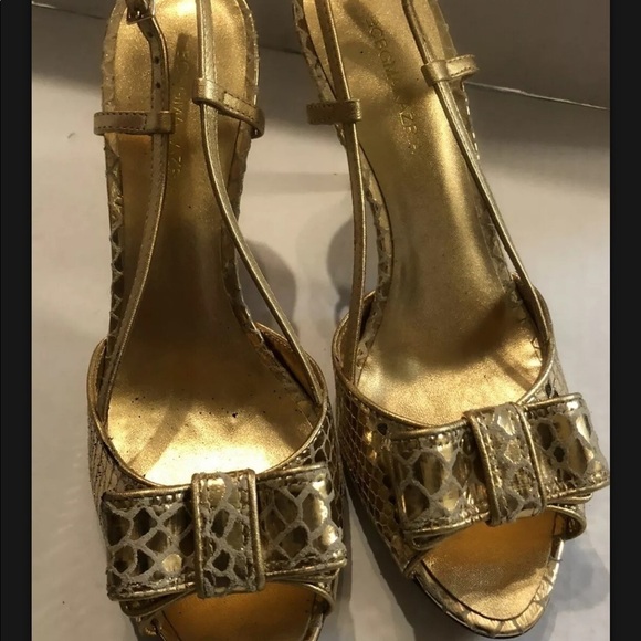 BCBGMAXAZRIA Gold Sexy Sandals Size 6.5B - Picture 4 of 6